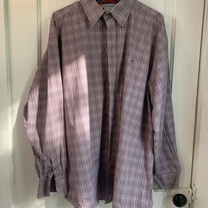 Wrangler Men's Lavender Plaid Button Down Shirt